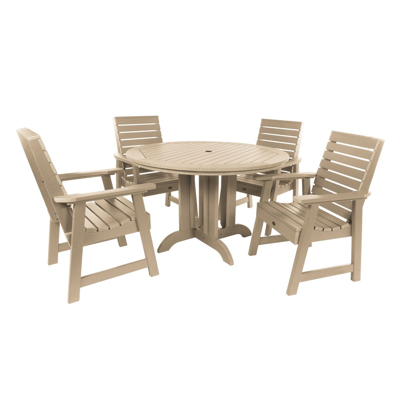 Weatherly 5pc 48in Round Dining Set - Dining Height Dining Highwood USA Tuscan Taupe 