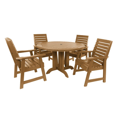 Weatherly 5pc 48in Round Dining Set - Dining Height Dining Highwood USA Toffee 