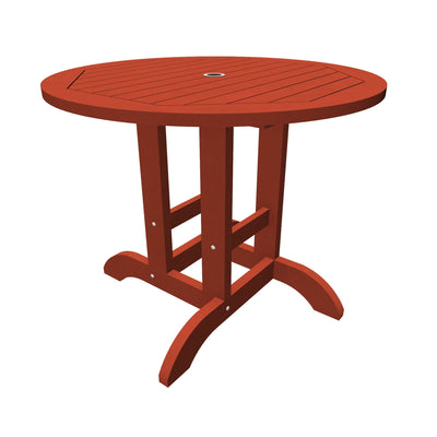 Round 36in Diameter Dining Table - Dining Height Dining Highwood USA Rustic Red 