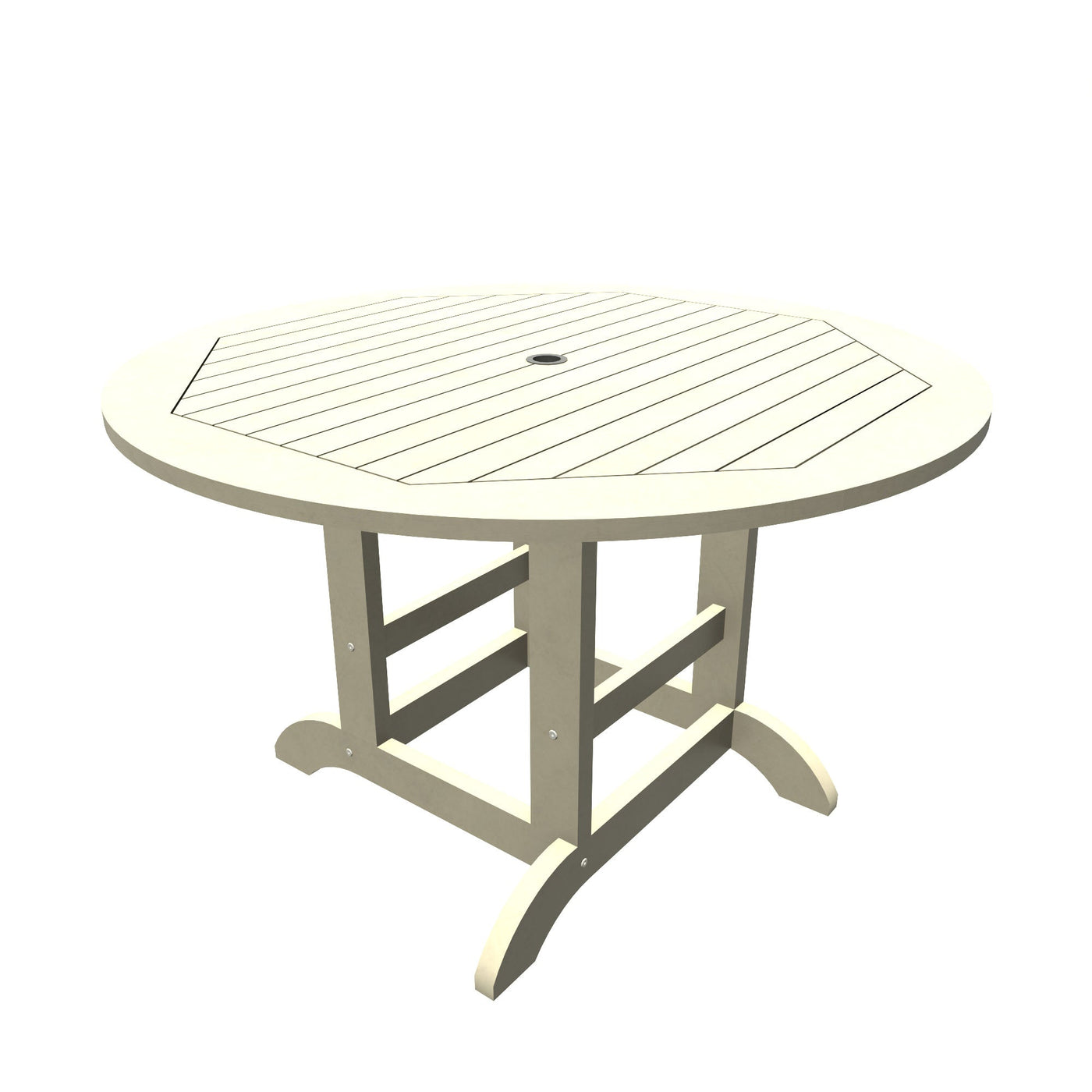 Round 48in Diameter Dining Table - Dining Height Dining Highwood USA Whitewash 