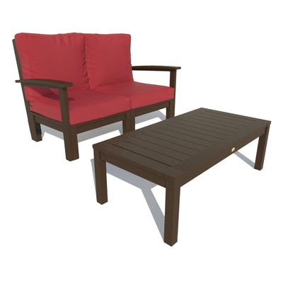 Bespoke Deep Seating: Loveseat and Conversation Table Deep Seating Highwood USA Firecracker Red Weathered Acorn 