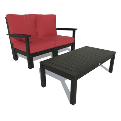 Bespoke Deep Seating: Loveseat and Conversation Table Deep Seating Highwood USA Firecracker Red Black 