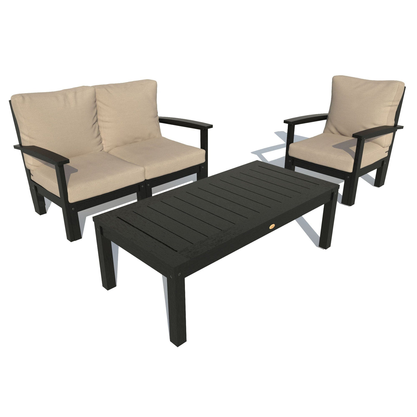 Bespoke Deep Seating: Loveseat, Chair and Conversation Table Deep Seating Highwood USA Driftwood Black 