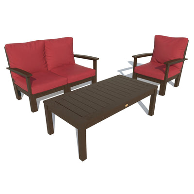 Bespoke Deep Seating: Loveseat, Chair and Conversation Table Deep Seating Highwood USA Firecracker Red Weathered Acorn 