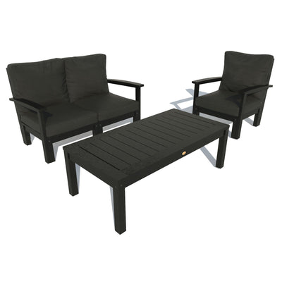 Bespoke Deep Seating: Loveseat, Chair and Conversation Table Deep Seating Highwood USA Jet Black Black 