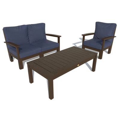 Bespoke Deep Seating: Loveseat, Chair and Conversation Table Deep Seating Highwood USA Navy Blue Weathered Acorn 