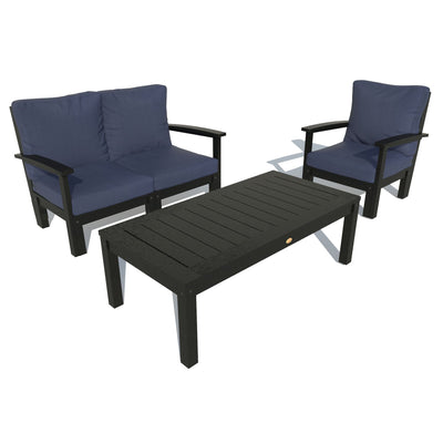 Bespoke Deep Seating: Loveseat, Chair and Conversation Table Deep Seating Highwood USA Navy Blue Black 