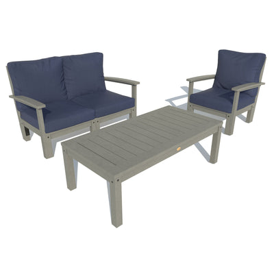 Bespoke Deep Seating: Loveseat, Chair and Conversation Table Deep Seating Highwood USA Navy Blue Coastal Teak 