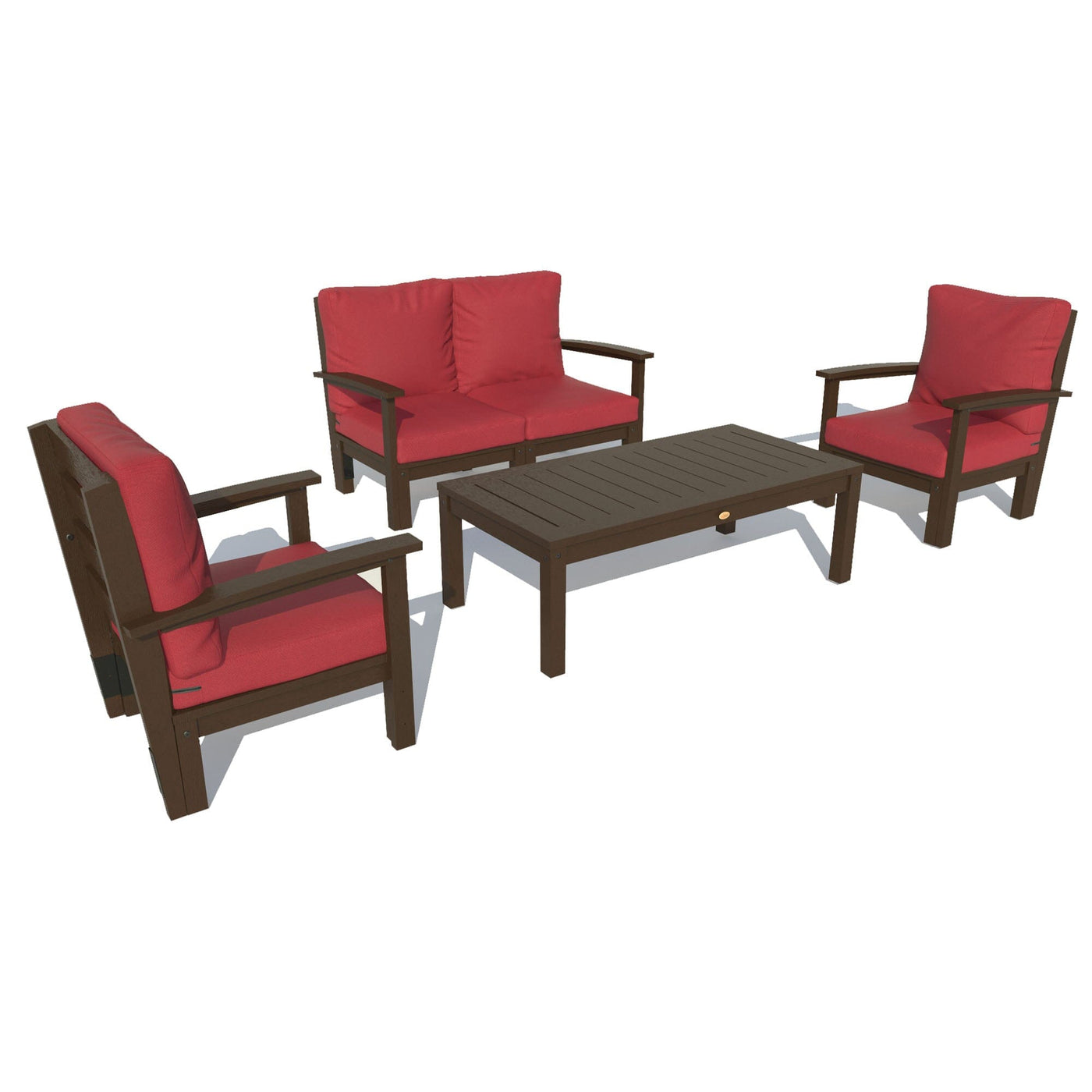 Bespoke Deep Seating: Loveseat, 2 Chair Set, and Conversation Table Deep Seating Highwood USA Firecracker Red Weathered Acorn 