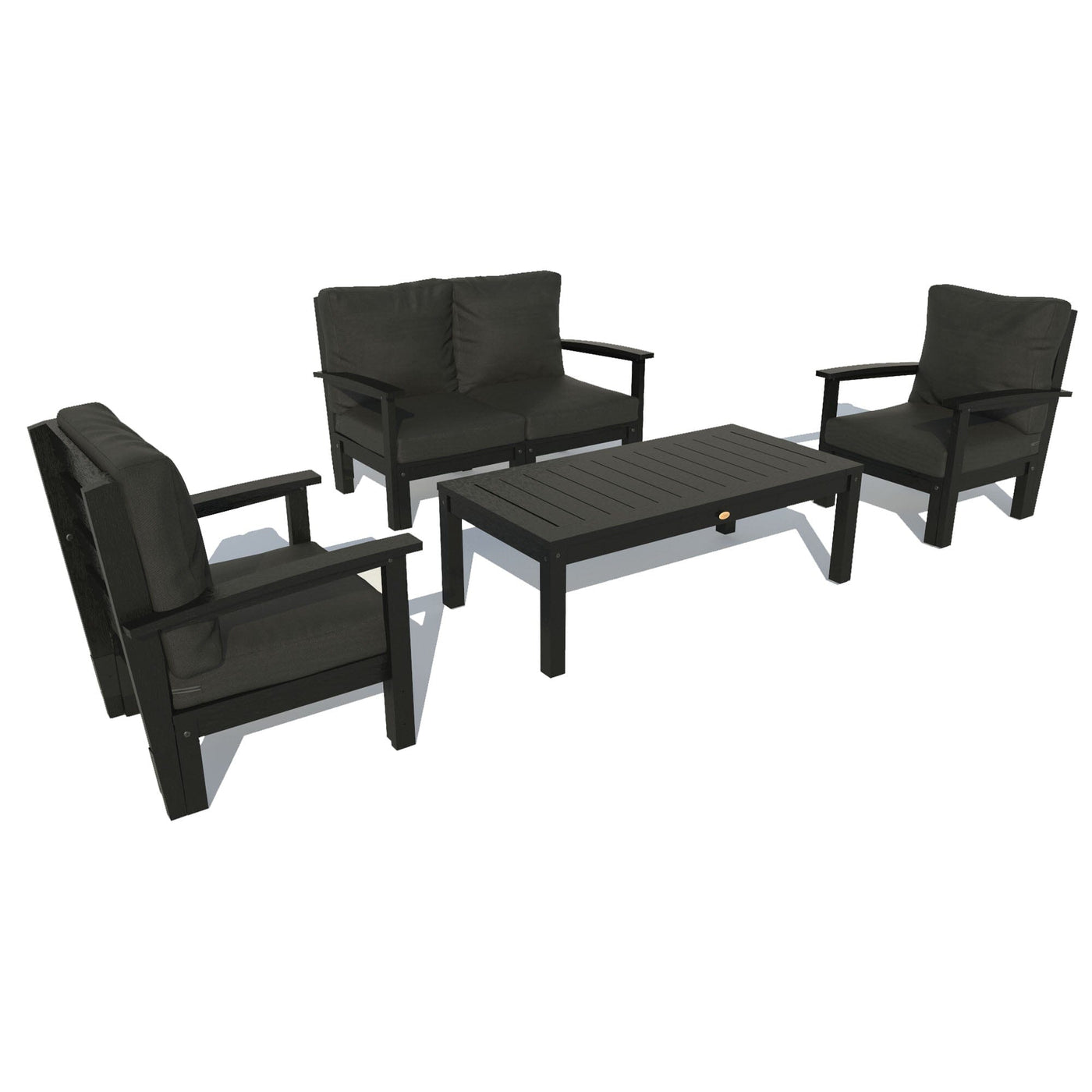 Bespoke Deep Seating: Loveseat, 2 Chair Set, and Conversation Table Deep Seating Highwood USA Jet Black Black 