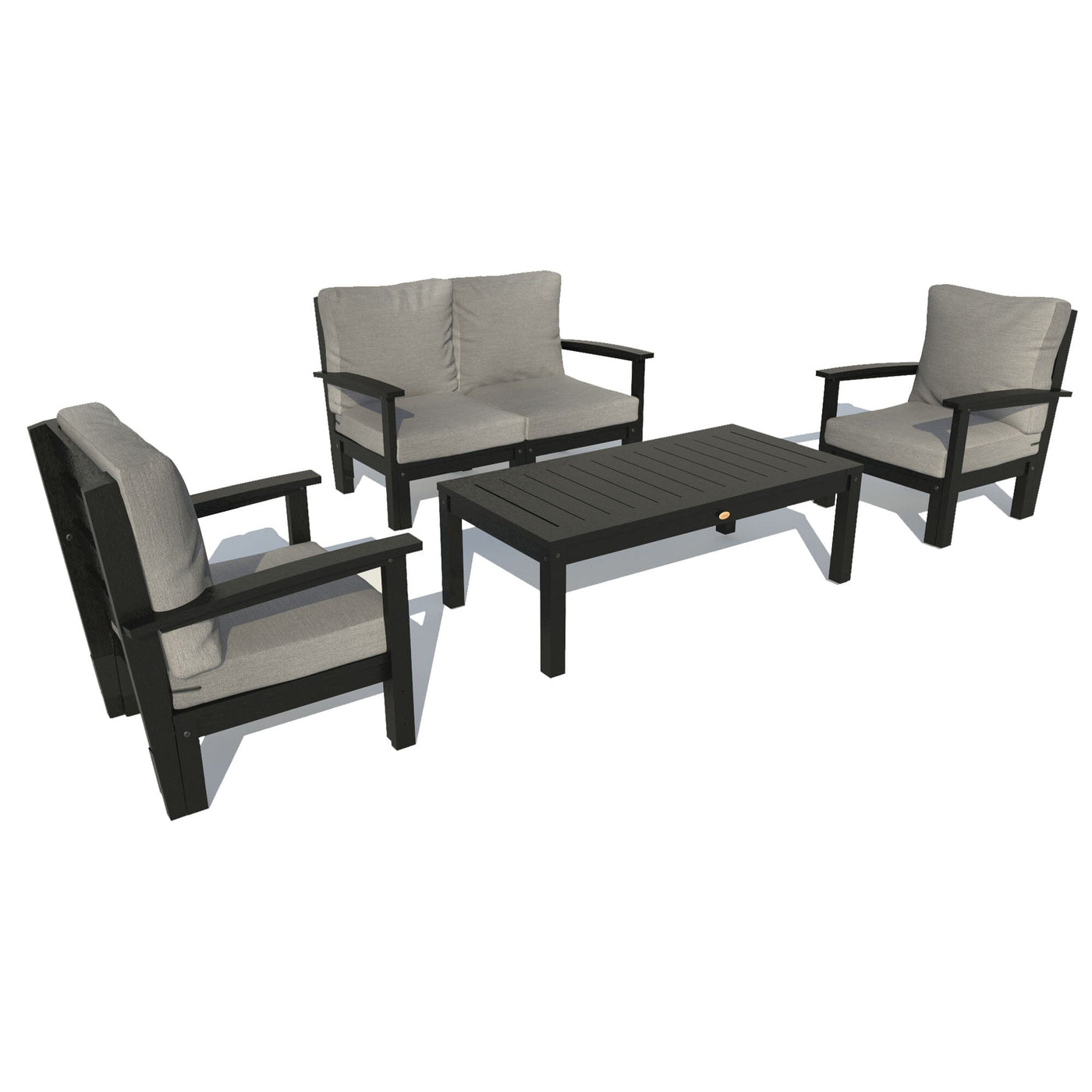 Bespoke Deep Seating: Loveseat, 2 Chair Set, and Conversation Table Deep Seating Highwood USA Stone Gray Black 