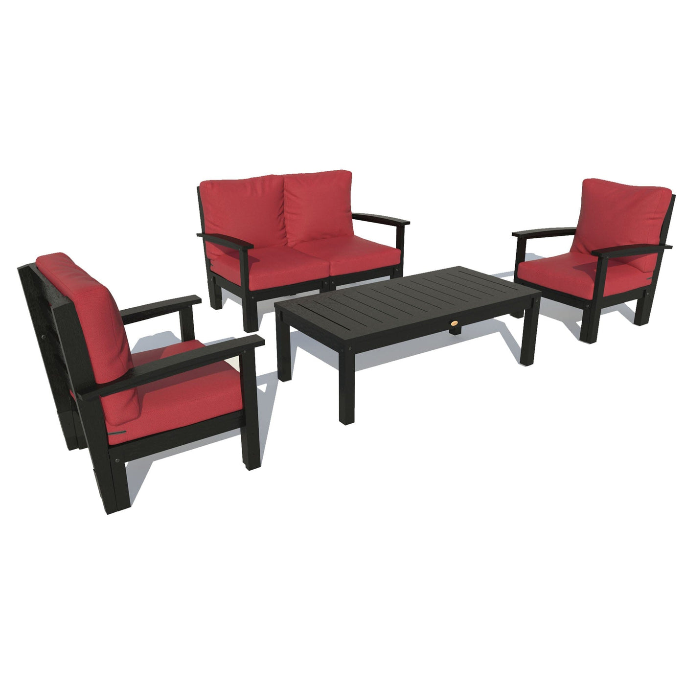 Bespoke Deep Seating: Loveseat, 2 Chair Set, and Conversation Table Deep Seating Highwood USA Firecracker Red Black 