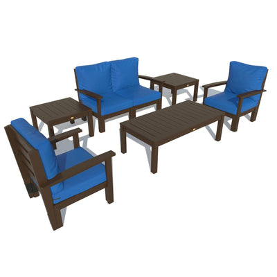 Bespoke Deep Seating: Loveseat, Set of 2 Chairs, Conversation Table, and 2 Side Tables Deep Seating Highwood USA Cobalt Blue Weathered Acorn 