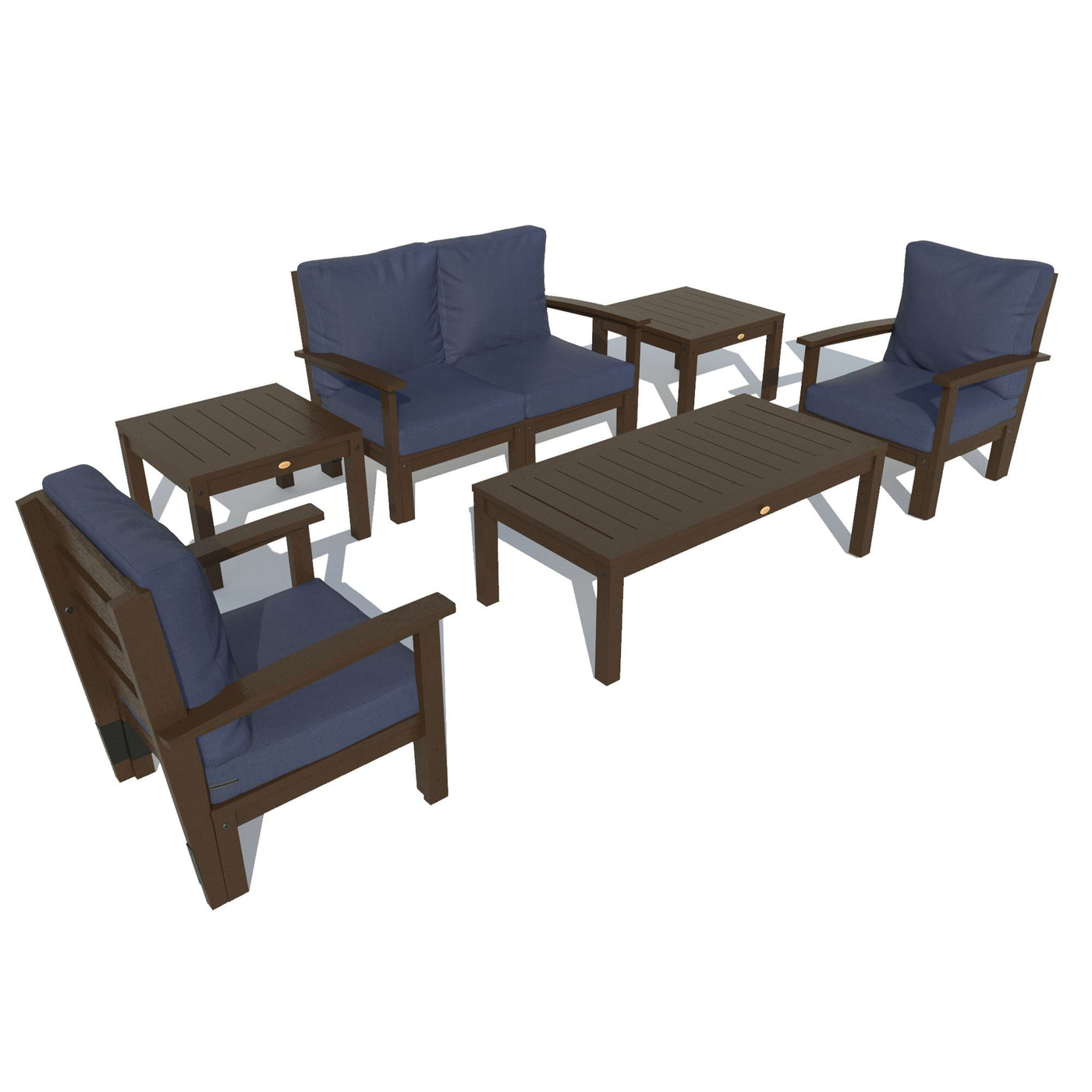 Bespoke Deep Seating: Loveseat, Set of 2 Chairs, Conversation Table, and 2 Side Tables Deep Seating Highwood USA Navy Weathered Acorn 