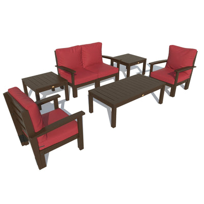 Bespoke Deep Seating: Loveseat, Set of 2 Chairs, Conversation Table, and 2 Side Tables Deep Seating Highwood USA Firecracker Red Weathered Acorn 