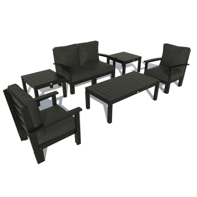 Bespoke Deep Seating: Loveseat, Set of 2 Chairs, Conversation Table, and 2 Side Tables Deep Seating Highwood USA Jet Black Black 