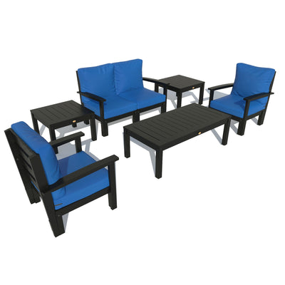 Bespoke Deep Seating: Loveseat, Set of 2 Chairs, Conversation Table, and 2 Side Tables Deep Seating Highwood USA Cobalt Blue Black 