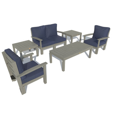 Bespoke Deep Seating: Loveseat, Set of 2 Chairs, Conversation Table, and 2 Side Tables Deep Seating Highwood USA Navy Coastal Teak 