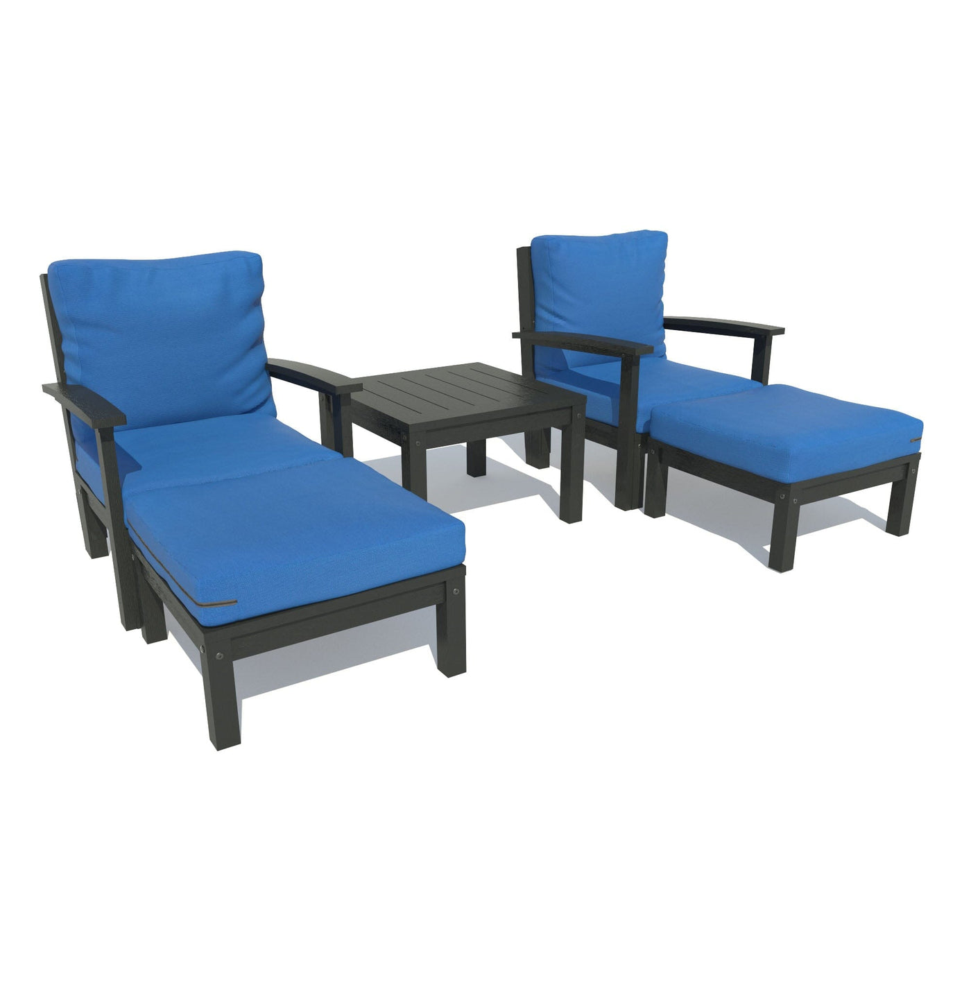 Bespoke Deep Seating: Chaise Set with Side Table Deep Seating Highwood USA Cobalt Blue Black 