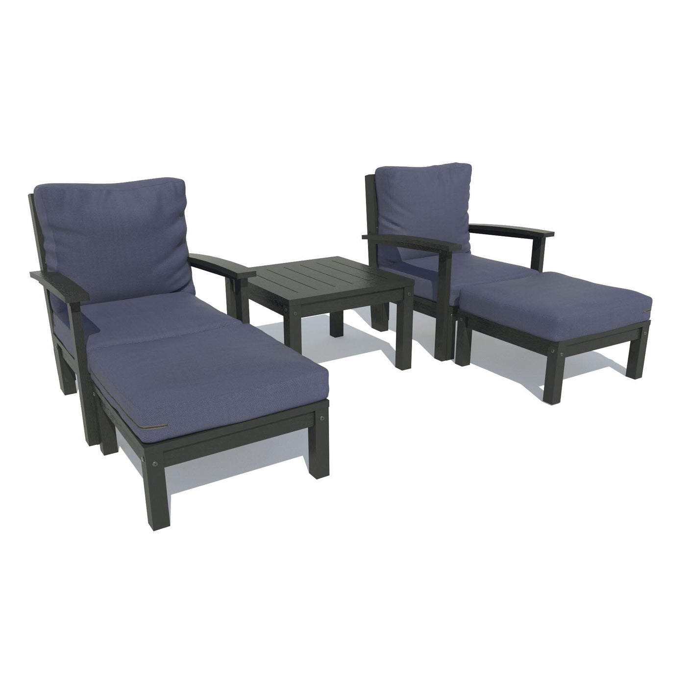 Bespoke Deep Seating: Chaise Set with Side Table Deep Seating Highwood USA Navy Black 