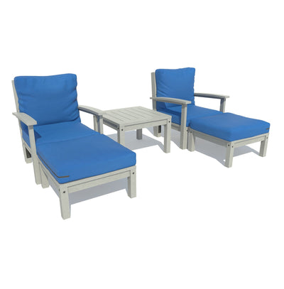 Bespoke Deep Seating: Chaise Set with Side Table Deep Seating Highwood USA Cobalt Blue Coastal Teak 
