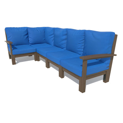 Bespoke Deep Seating: 5 Piece Sectional Set Deep Seating Highwood USA Cobalt Blue Weathered Acorn 
