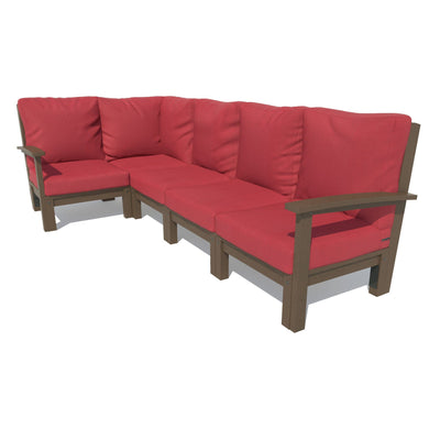 Bespoke Deep Seating: 5 Piece Sectional Set Deep Seating Highwood USA Firecracker Red Weathered Acorn 