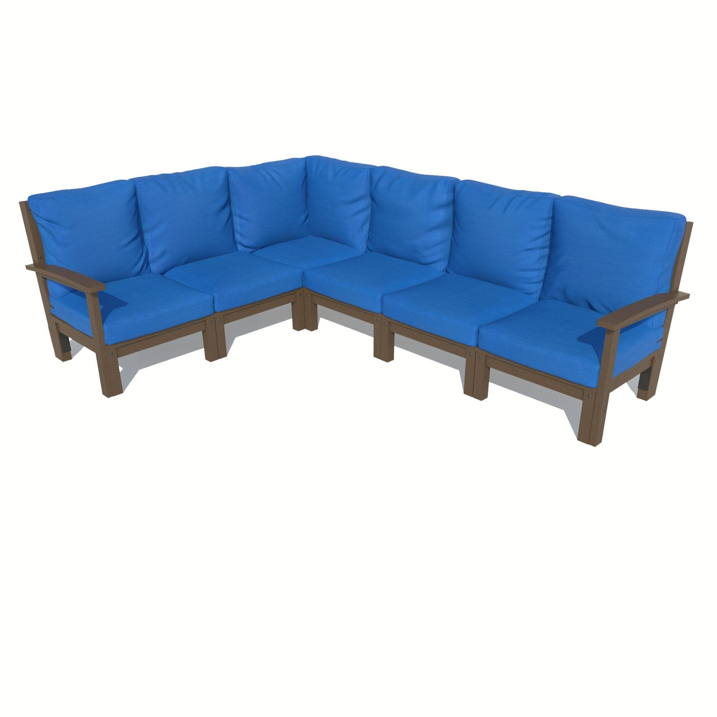 Bespoke Deep Seating: 6 Piece Sectional Sofa Set Deep Seating Highwood USA Cobalt Blue Weathered Acorn 