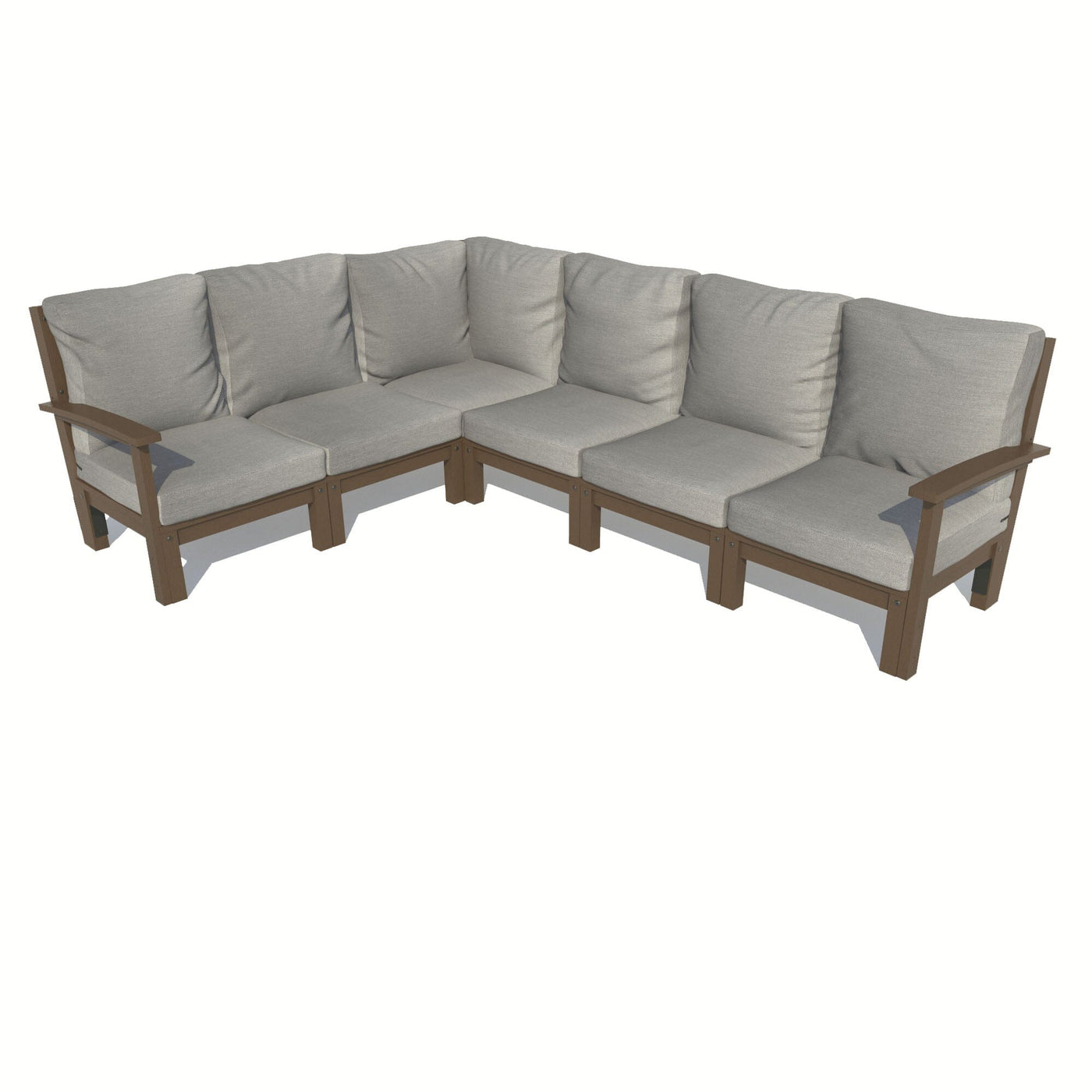 Bespoke Deep Seating: 6 Piece Sectional Sofa Set Deep Seating Highwood USA Stone Gray Weathered Acorn 