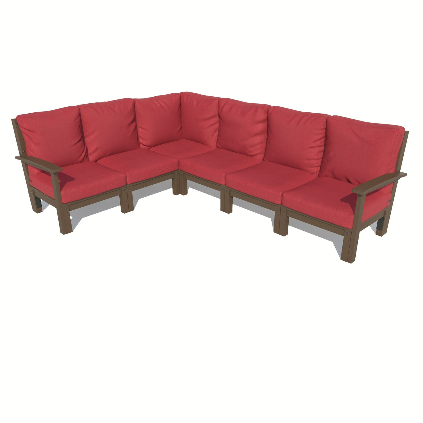 Bespoke Deep Seating: 6 Piece Sectional Sofa Set Deep Seating Highwood USA Firecracker Red Weathered Acorn 