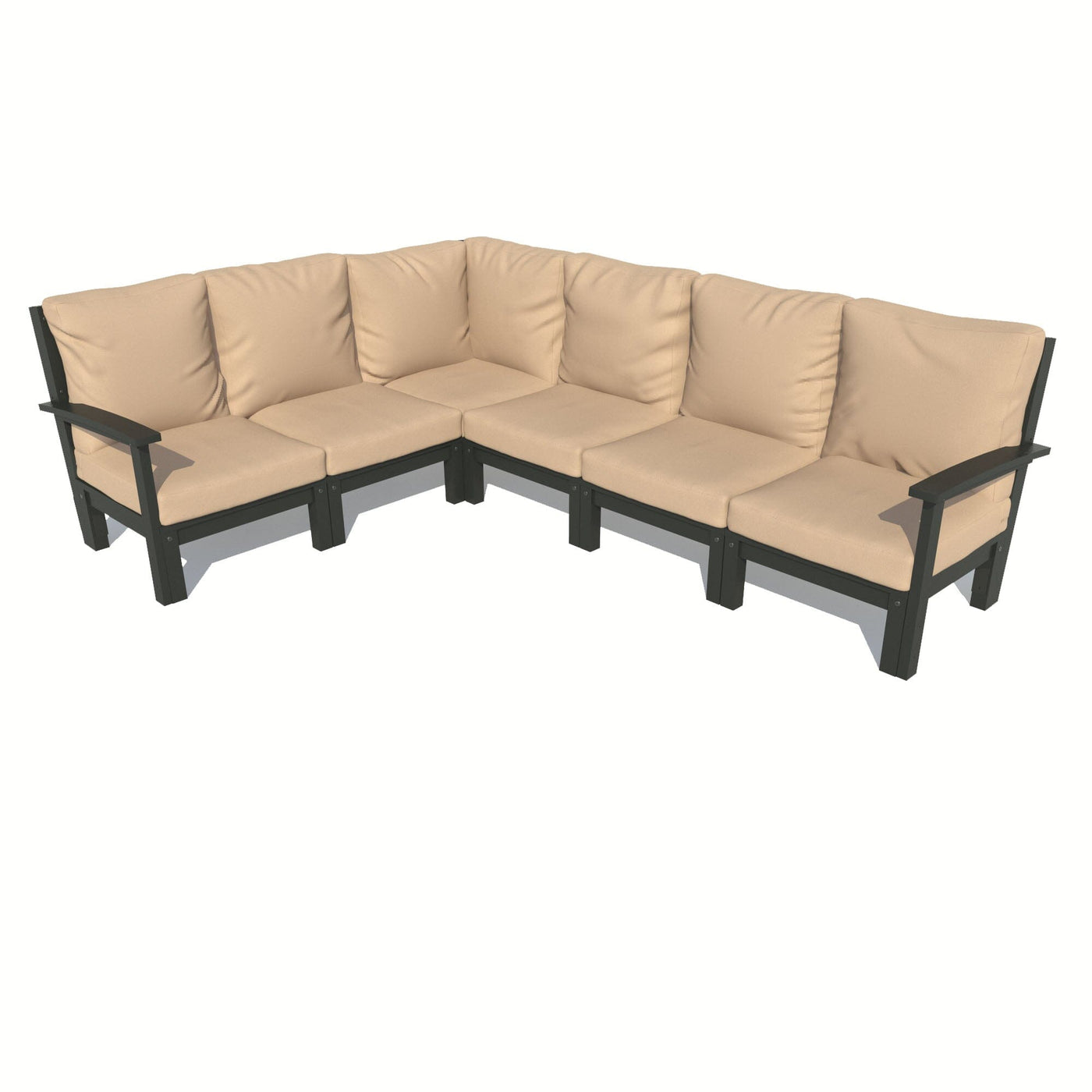 Bespoke Deep Seating: 6 Piece Sectional Sofa Set Deep Seating Highwood USA Dune Black 