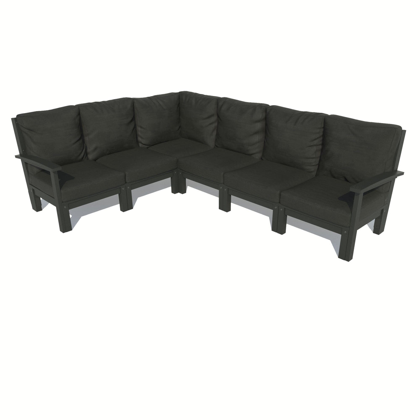 Bespoke Deep Seating: 6 Piece Sectional Sofa Set Deep Seating Highwood USA Jet Black Black 