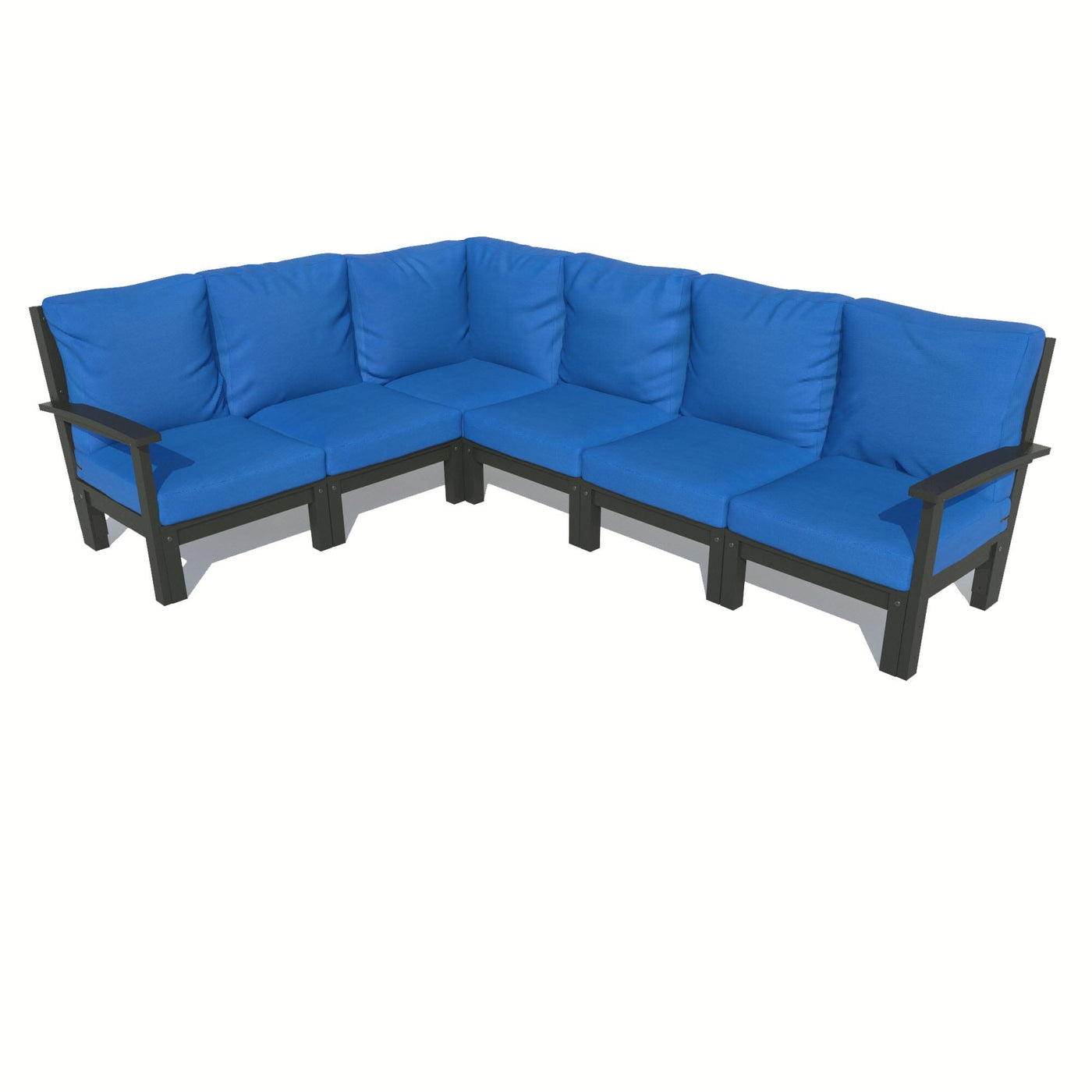 Bespoke Deep Seating: 6 Piece Sectional Sofa Set Deep Seating Highwood USA Cobalt Blue Black 