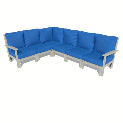 Bespoke Deep Seating: 6 Piece Sectional Sofa Set Deep Seating Highwood USA Cobalt Blue Coastal Teak 