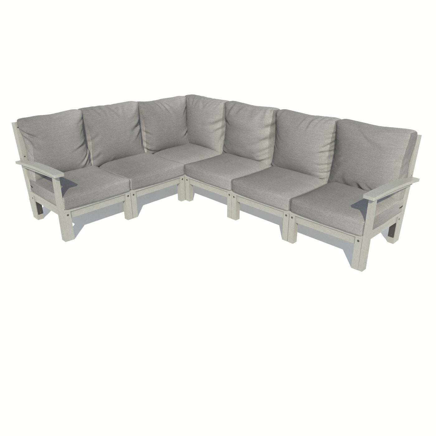 Bespoke Deep Seating: 6 Piece Sectional Sofa Set Deep Seating Highwood USA Stone Gray Coastal Teak 