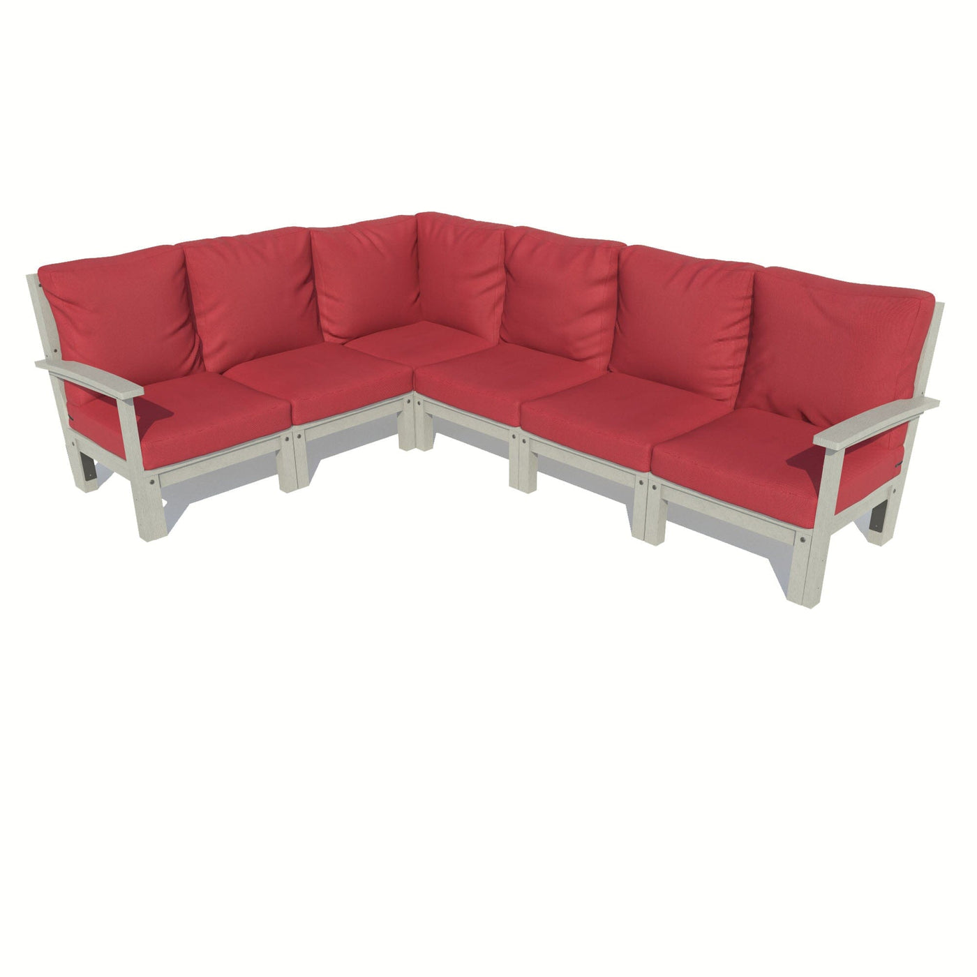 Bespoke Deep Seating: 6 Piece Sectional Sofa Set Deep Seating Highwood USA Firecracker Red Coastal Teak 