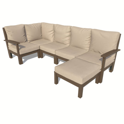 Bespoke Deep Seating: 6 Piece Sectional Set with Ottoman Deep Seating Highwood USA Driftwood Weathered Acorn 