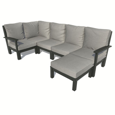 Bespoke Deep Seating: 6 Piece Sectional Set with Ottoman Deep Seating Highwood USA Stone Gray Black 