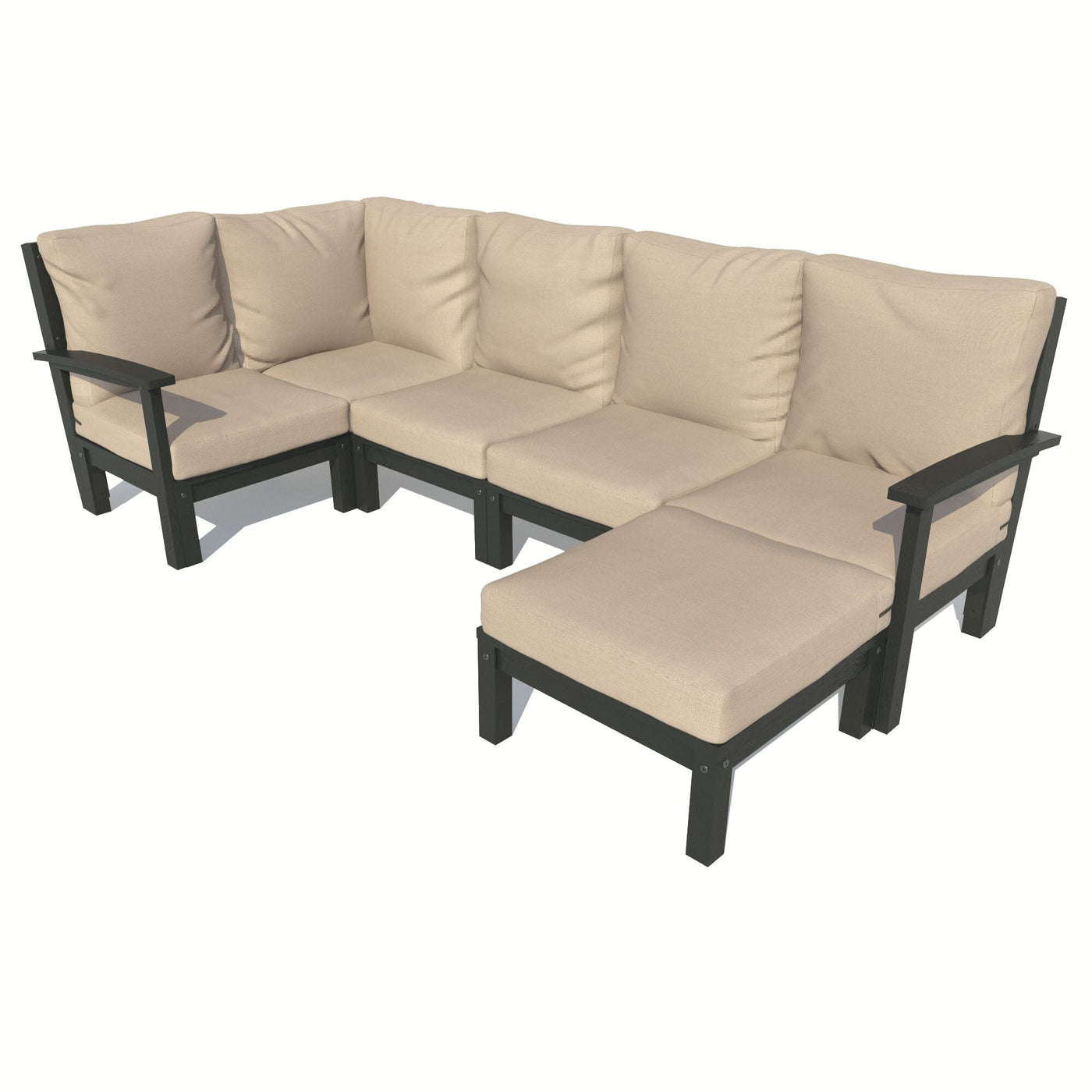 Bespoke Deep Seating: 6 Piece Sectional Set with Ottoman Deep Seating Highwood USA Driftwood Black 