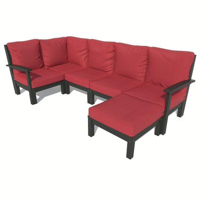 Bespoke Deep Seating: 6 Piece Sectional Set with Ottoman Deep Seating Highwood USA Firecracker Red Black 