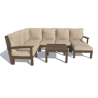 Bespoke Deep Seating: 8 Piece Sectional Sofa Set with Ottoman and Side Table Deep Seating Highwood USA Driftwood Weathered Acorn 