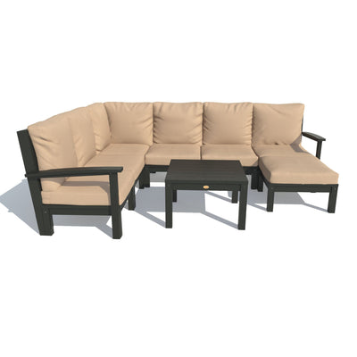 Bespoke Deep Seating: 8 Piece Sectional Sofa Set with Ottoman and Side Table Deep Seating Highwood USA Dune Black 