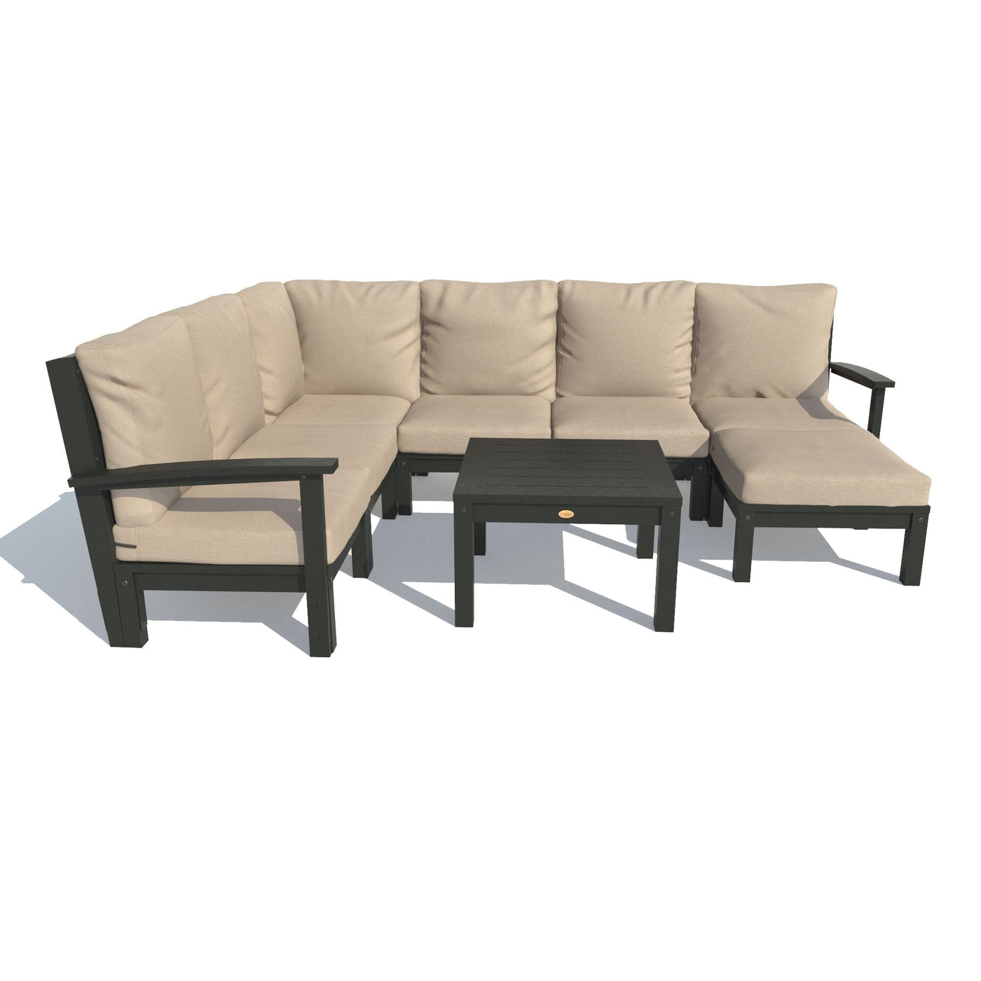Bespoke Deep Seating: 8 Piece Sectional Sofa Set with Ottoman and Side Table Deep Seating Highwood USA Driftwood Black 