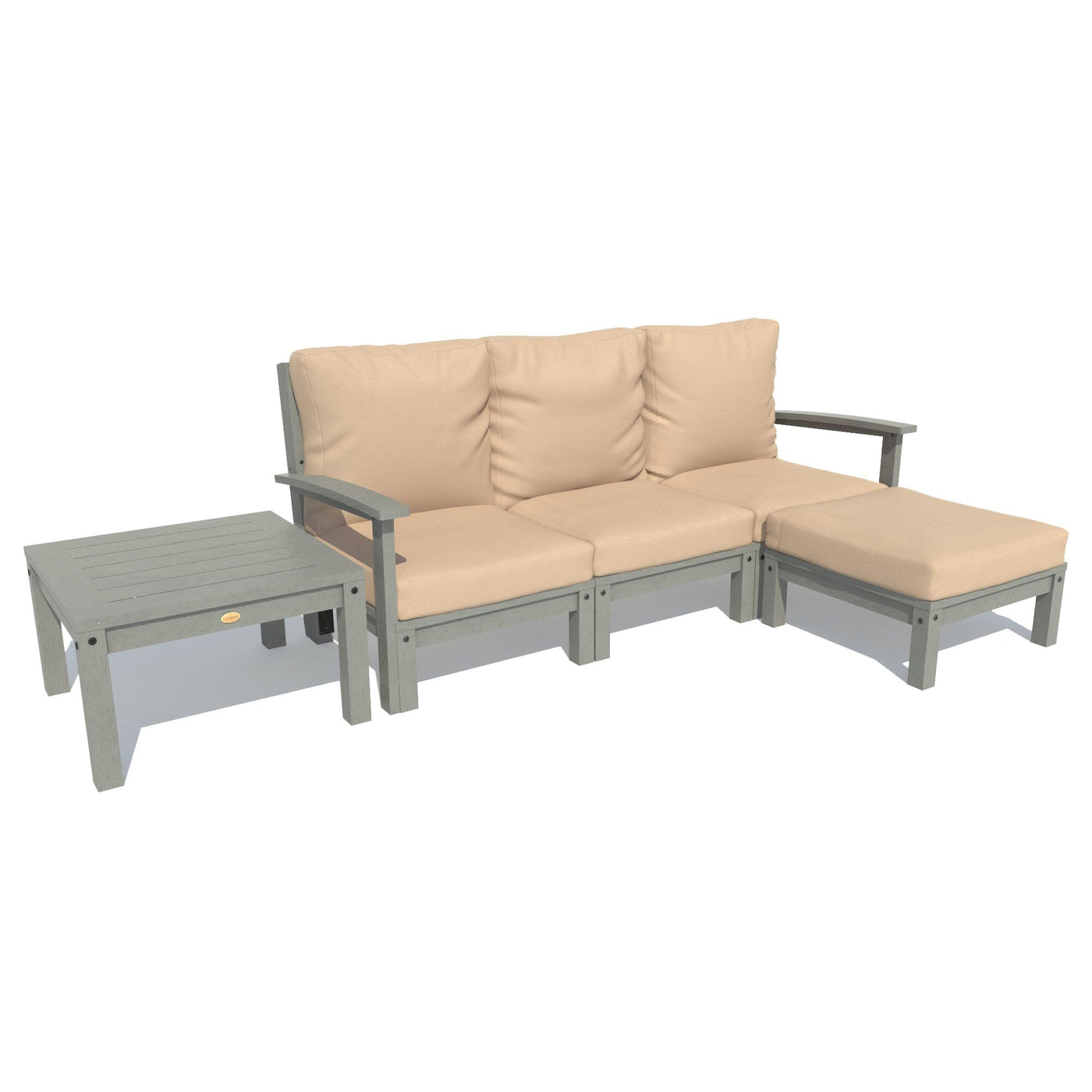 Bespoke Deep Seating: Sofa, Ottoman, and Side Table Deep Seating Highwood USA Driftwood Coastal Teak 