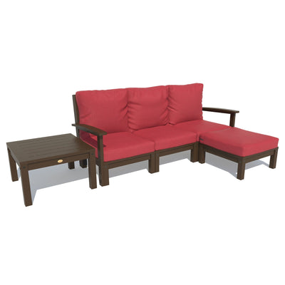 Bespoke Deep Seating: Sofa, Ottoman, and Side Table Deep Seating Highwood USA Firecracker Red Weathered Acorn 