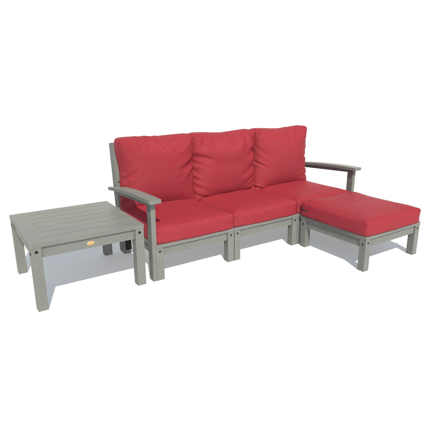 Bespoke Deep Seating: Sofa, Ottoman, and Side Table Deep Seating Highwood USA Firecracker Red Coastal Teak 