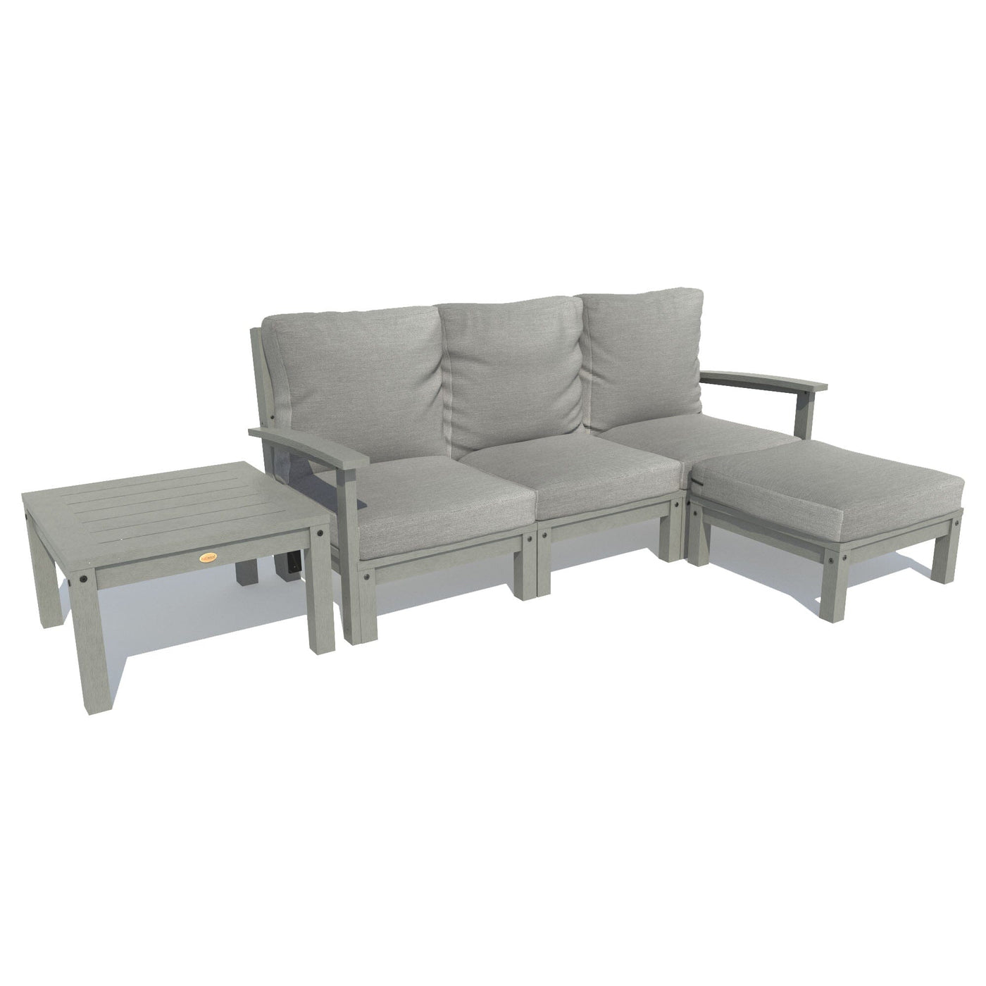 Bespoke Deep Seating: Sofa, Ottoman, and Side Table Deep Seating Highwood USA Stone Gray Coastal Teak 