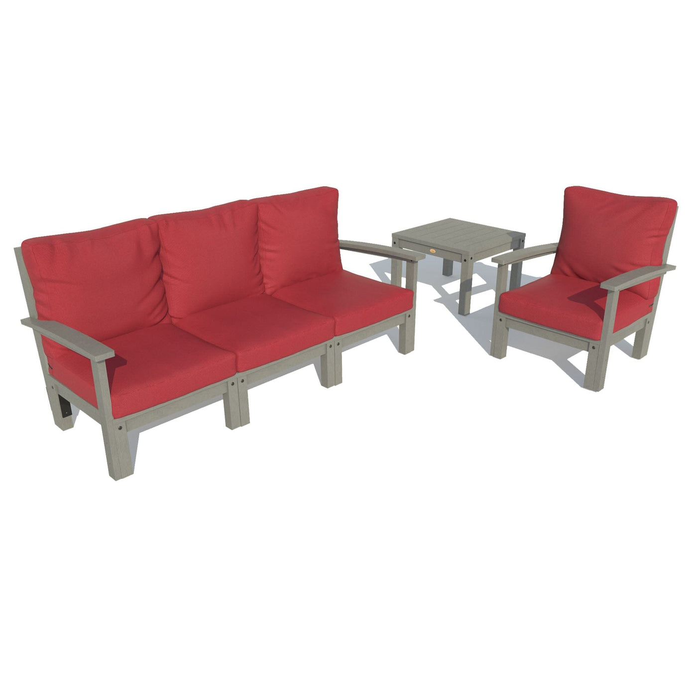Bespoke Deep Seating: Sofa, Chair, and Side Table Deep Seating Highwood USA Firecracker Red Coastal Teak 