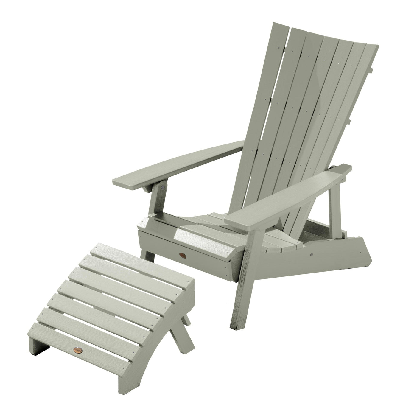 Manhattan Beach Adirondack Chair with Folding Adirondack Ottoman Adirondack Chairs Highwood USA Eucalyptus 