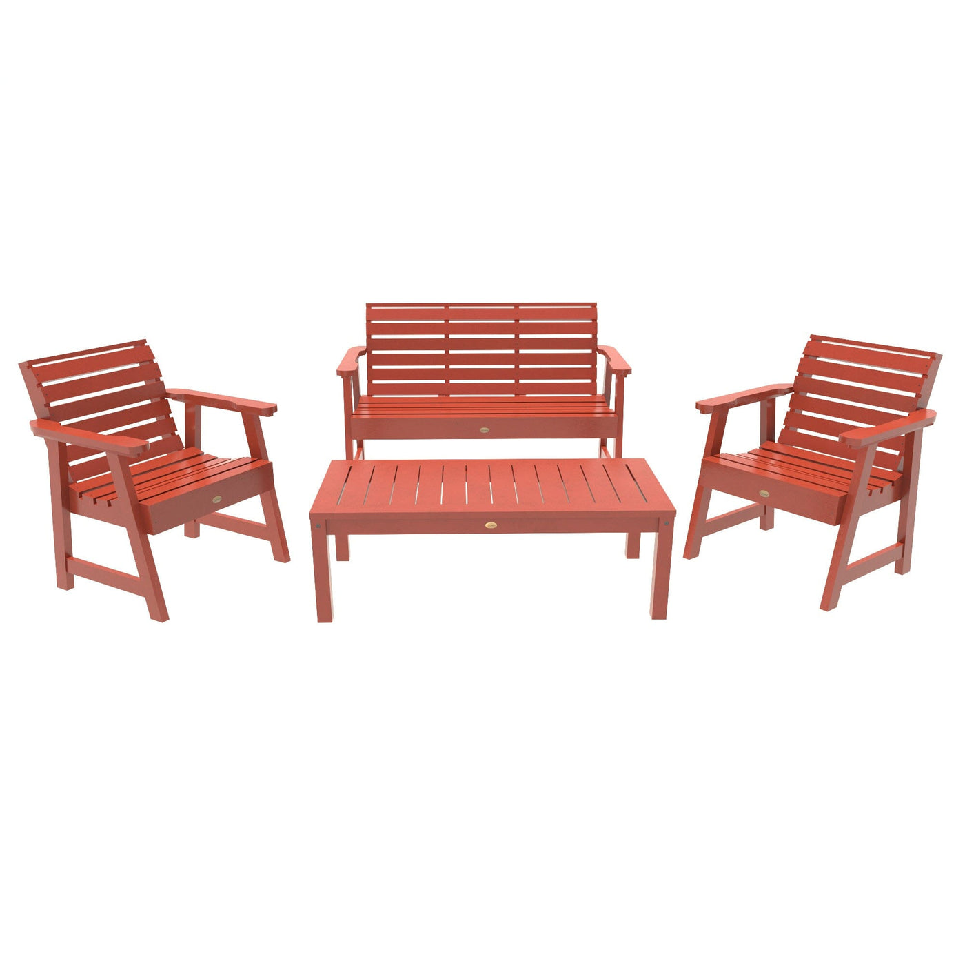 Weatherly Garden Conversation Set Kitted Sets Highwood USA Rustic Red 